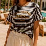 ZARA St Tropez Discover the French Riviera Navy Stripe Tee Size S Photo 0