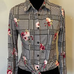 Rue 21 Floral Plaid Women's Top tie in front  small Photo 0