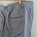 Gap Easy Pant Striped Pull on Elastic Waist Drawstring Cotton Viscose Pants L Photo 5