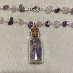 Amethyst Rose Quartz & Bottle Necklace Photo 2