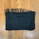 COURAGE.B winter knit‎ scarf black sequins with fringe edges black sparkle NWT Photo 1