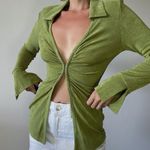 Et Clet Slinky Split Hem Collar Top Photo 2