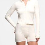 SKIMS  Cotton Rib Zip Up Hoodie Photo 0