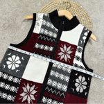 Christopher & Banks  Women's Snowflake Full Zip Knitted Winter Sweater Vest M Photo 8
