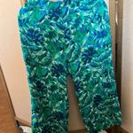 Caribbean Joe  Blue and Green Leaf cropped Pants pxl Photo 0
