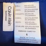 Calvin Klein Bathing Suit Womens Size 6 One Piece Blue Ruche SPF Molded NWT Photo 3