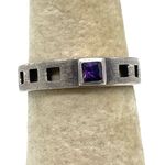 Amethyst 925 Sterling Silver Ring Size 7 Purple Photo 1