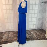 Nicole Miller  Royal Blue Satin Sleeveless Flounce Formal Gown Size 8 Photo 8