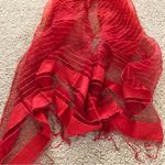 Red Sheer Shawl Scarf Photo 1