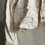 Free People  White Distressed Cropped Jacket Photo 3