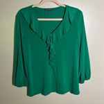 Adrianna Papell  Kelly Green Ruffle Career‎ Top | Medium Photo 0