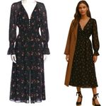 Reformation MAXI BLACK FLORAL PRAIRIE LACE UP CORSET TOP DRESS SZ. 2 EUC Photo 3