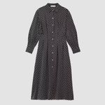Everlane  Polka Dot Hammered Satin‎ Shirt Viscose Maxi Dress Size 4 Photo 14