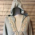 Anthropologie  Saturday Sunday Light Blue Hoodie with Lace Accents Photo 2