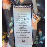 LuLaRoe  Amber Floral Hoodie Black White Striped Raglan Sleeves Medium Photo 9