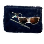 Hat Attack Faux Fur Clutch Blue Black New Photo 4