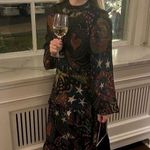 Farm Rio Black Amazonia High Neck Jungle Theme Ruffle Tiers Maxi Dress Size XS Photo 14