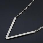 Silver Initial Stainless Steel Pendant Necklace Letters A Photo 1