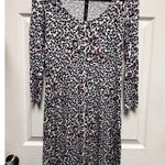 Jessica Simpson CPT) Dress Women S Small Short Cheetah Blue Print Stretch Aline Photo 2