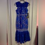 NWT Lulus | Charlee Royal Blue Lace Sleeveless Midi Dress, Size S Photo 3