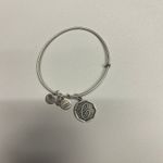 ALEX AND ANI  Silver-Tone Bangle Bracelet 2016 Initial C "C" Photo 3