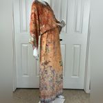 Camilla Orange Fooral Split Pocket Maxi Long Sleeve Size Small Dress Photo 9