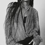 Free People NWT Shimmer Stripe Kimono Color: Patina Green Size All Photo 4