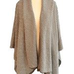 Chico's Sweater Shawl, One Size fits All, cream and brown zigzag Photo 0