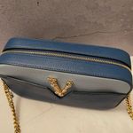 Versace  Virtus Shoulder Bag Blue Color Block with Gold Hardware EUC Photo 7