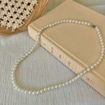 White Pearl Necklace Vintage “Dierdre” 23.5” Classic Simple Layering Feminine Photo 5