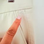 ZARA  Cream Faux Leather Cropped Pants Minimalist High Rise Straight Leg 6 - Flaw Photo 6