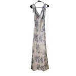 Reformation 🆕  Pernille Floral Print Silk Maxi Dress Lupine Blue Sz S Photo 2
