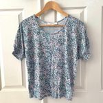 Loft blue floral short sleeved Top Photo 3
