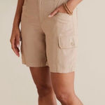 Soft Surroundings Shorts Khaki Bayside Shorts Cargo Pockets Pull On L Photo 0