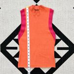 Anthropologie Current Air x Ribbed Mock Neck Sweater Tank Orange & Pink Small Photo 4