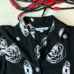 Lotus Flared Black and White Butterfly Print Tunic 1X Photo 3