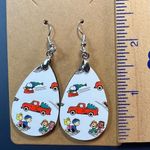 Christmas Snoopy Truck Teardrop Earrings New Photo 0