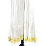 Ann Mashburn Embroidered Tiered Midi Dress XL White Yellow Cottage Tea Party NWT Photo 3