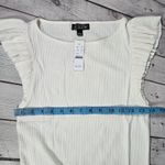 J.Crew  Vintage rib ruffle boatneck tank top Ivory S NWT‎ Photo 9
