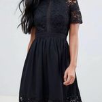 Chi Chi London black lace crotchet mock neck dress Photo 1