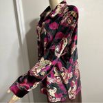 Vintage Y2K Denim & Co Floral Paisley Button Up Velvet Top Size 1X Whimigoth Photo 4
