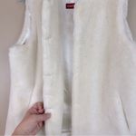 Kristen Blake Cream Ivory Faux Fur Vest Medium Winter White Fairy Grunge Angel Photo 5