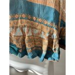 Dharma Floral Farm Rustic Fairy Peasant Top Size m/L Boho Whimsical Orange Green Size M Photo 4