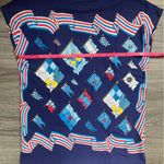 J. McLaughlin  Navy Cap Sleeve Flag Print Top Size M Yacht Boating Spring Preppy Photo 6