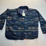 Perch by Blu Pepper Womens Aztec Print Button Up Shirt Jacket 3XL Blue Tan Size undefined Photo 0