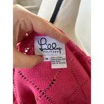 Lilly Pulitzer Vintage  White Label Hot Pink Crochet Knit Button Front Cardigan Photo 4