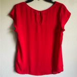 Banana Republic Red Simple Pocketed Short Sleeve Blouse Womens M Career Photo 4