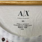 Armani Exchange White Dot Print Scoop Neck Cap Sleeve Tee Shirt Size XS White Photo 3