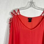 Torrid 1X Top Strappy Short Sleeve Peach Georgette Chiffon Solid Tee 899 Photo 3