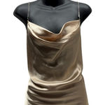 Nicole Miller Y2K satin cowl neck diamond strap tank top blouse  Photo 0